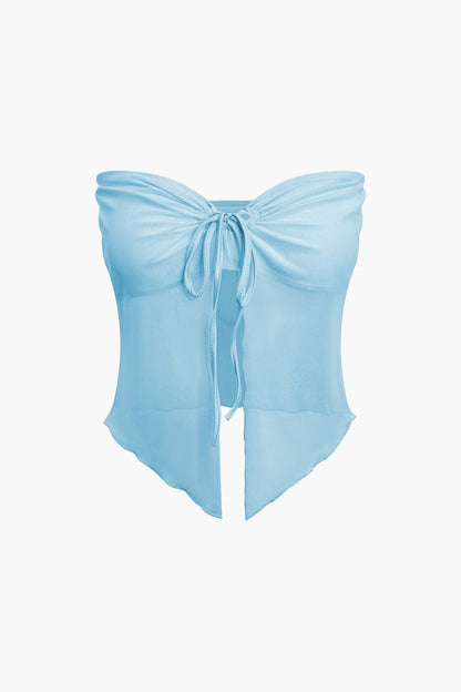 Damen Zweiteiler Set Bandeau-Oberteil Maxirock Sommer