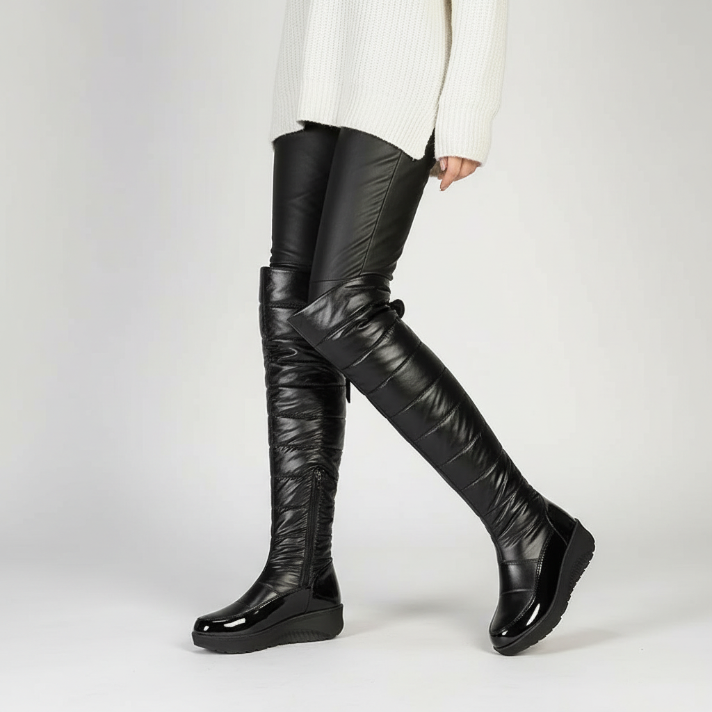 Damen Overknee Stiefel Gefüttert Warm