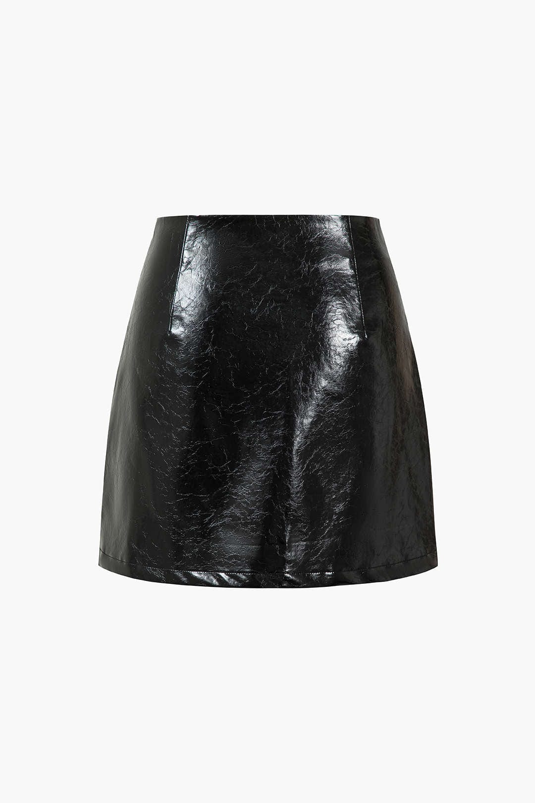 Damen Mini-Rock aus Lackleder Elegant Gold