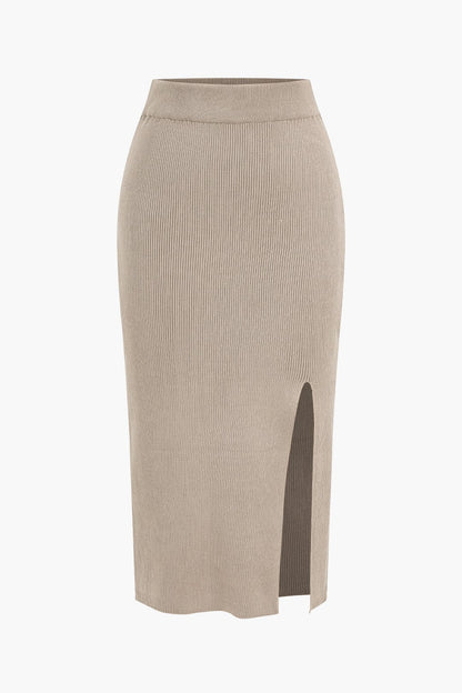 Damen Zweiteiler Set Twist Detail Schlitzrock
