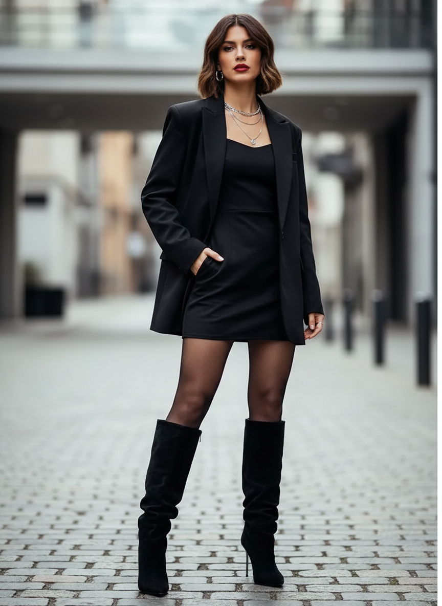 Damen Stiefel Stilettoabsatz Wildleder Schmal