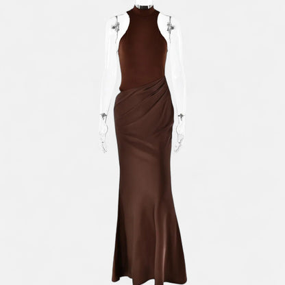 Damen Maxikleid Neckholder Cut-Out-Sommerkleid