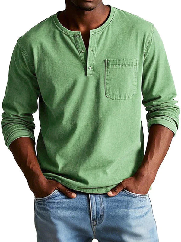 Herren Langarmshirt Bequem Baumwolle Lässig - Norvielle