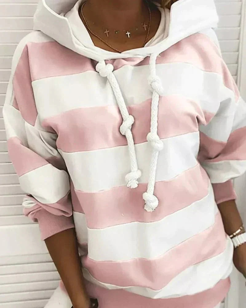 Damen Hoodie Weich Strickdetails Bequem