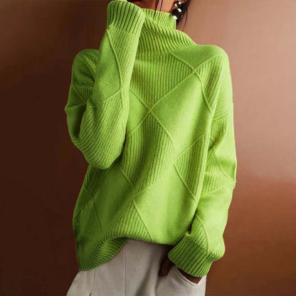 Damen Strickpullover Hoher Hals Warm Winter - Norvielle