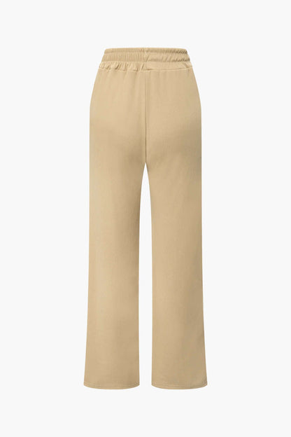Damen Zweiteiler Asymmetrisch Weite Hosen Set