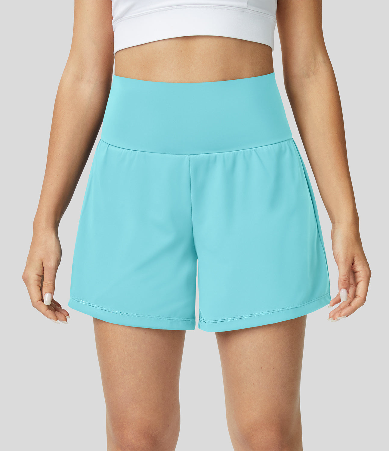 Damen Yoga-Shorts 2-in-1 Multifunktionshose Mit Taschen