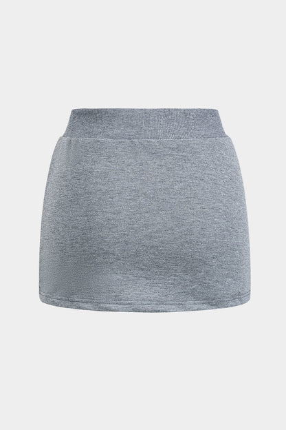 Damen One Shoulder Sweatshirt Minirock Set