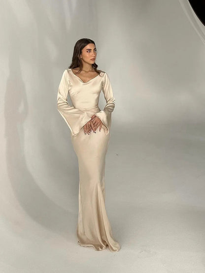 Sophie | Langärmliges Maxikleid – Fließender Schnitt für Eleganz und Komfort Zendoo.de