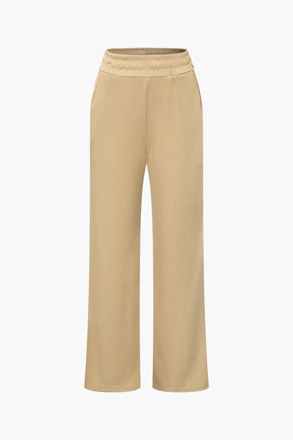 Damen Zweiteiler Asymmetrisch Weite Hosen Set