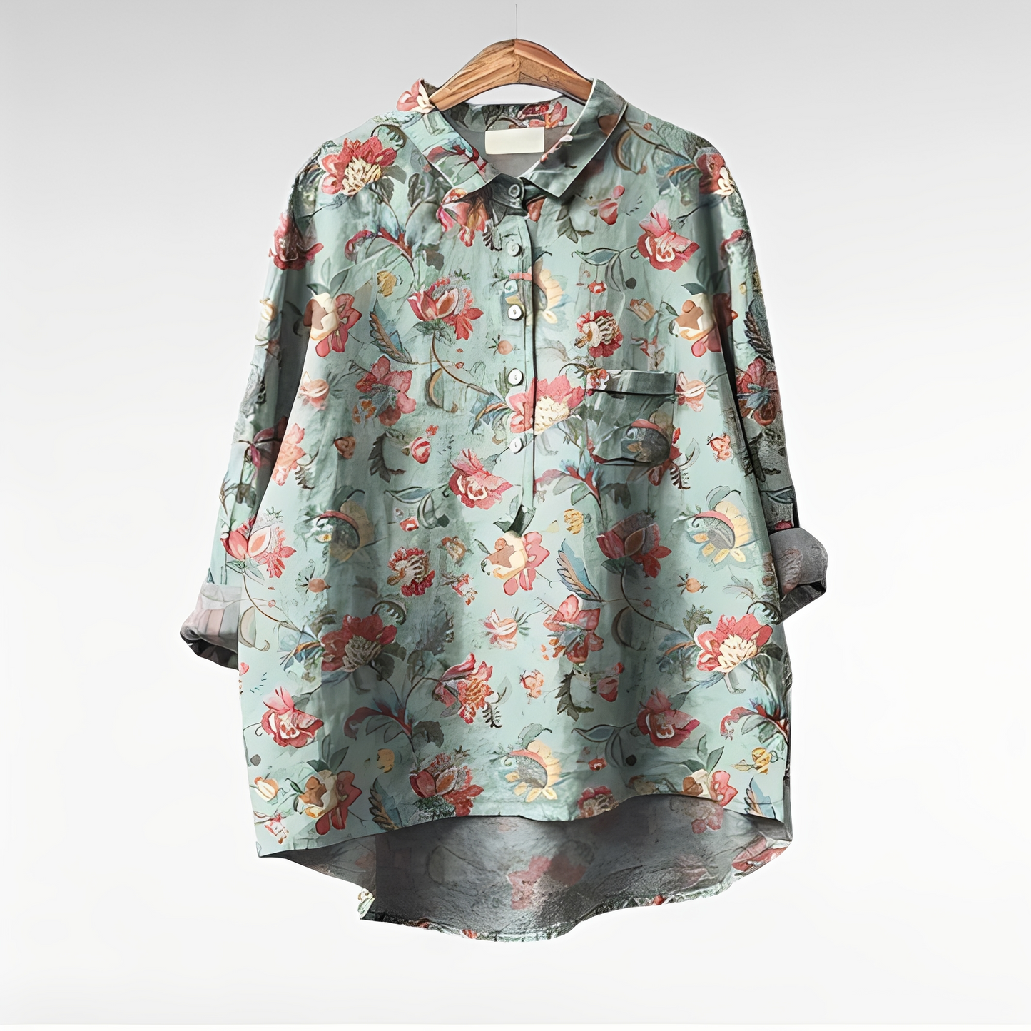 Damen Bluse Blumenmuster Elegante Frauenbluse