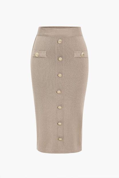 Damen Strick-Set Cardigan Lang Bleistiftrock