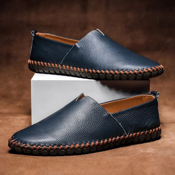 Herren Slip-On Loafers Bequem Leder Braun - Norvielle