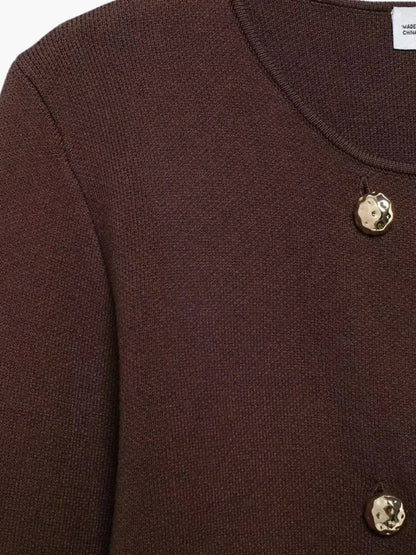 Damen Strick-Cardigan Doppelreihig Warm