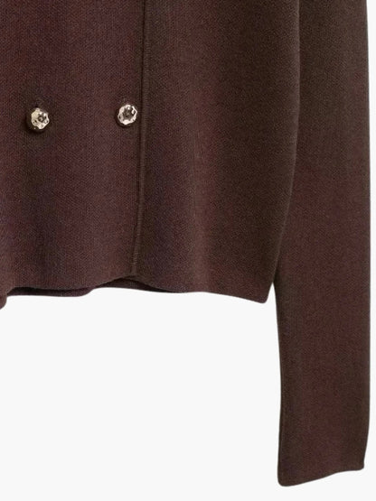Damen Strick-Cardigan Doppelreihig Warm