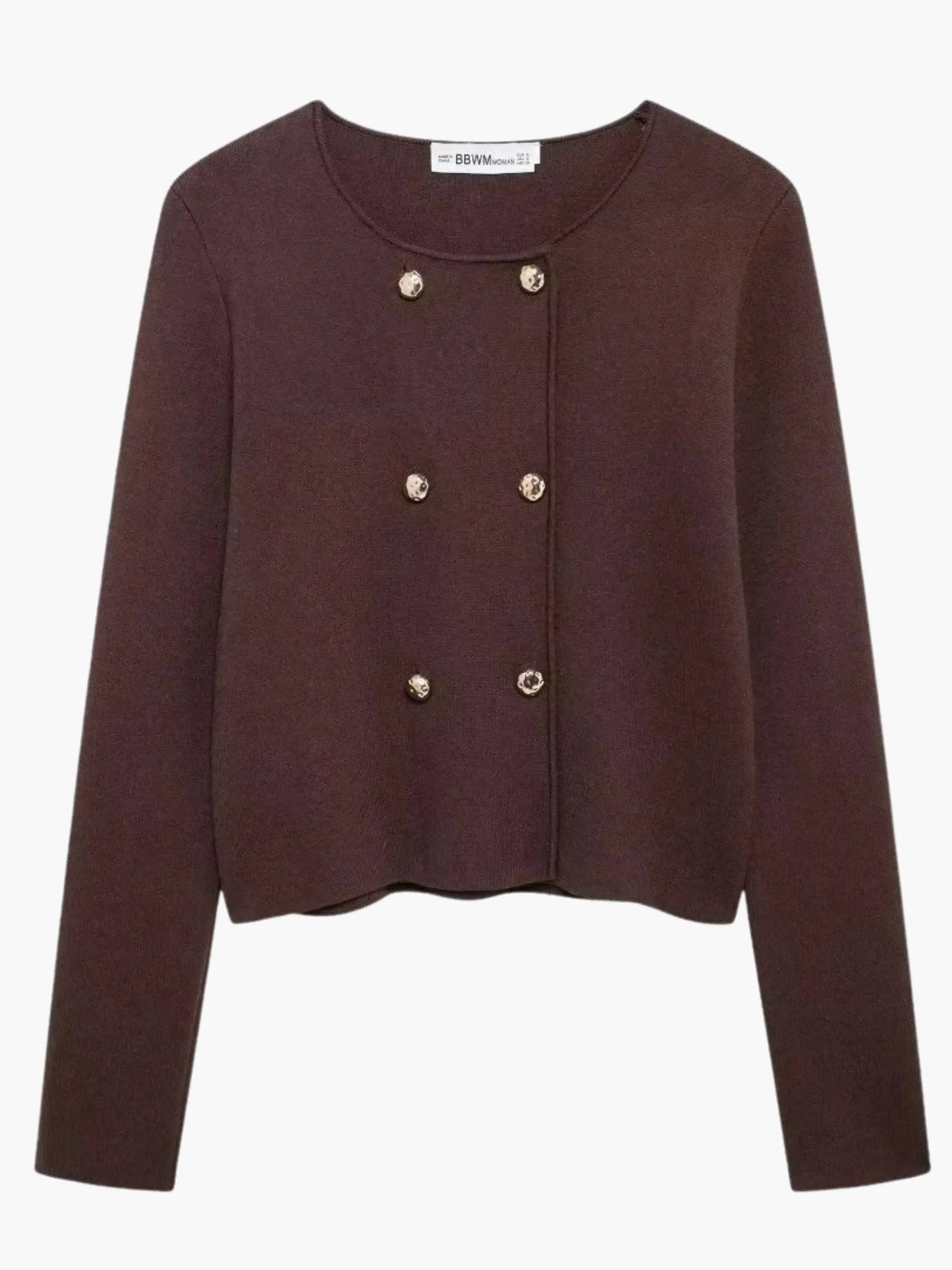 Damen Strick-Cardigan Doppelreihig Warm