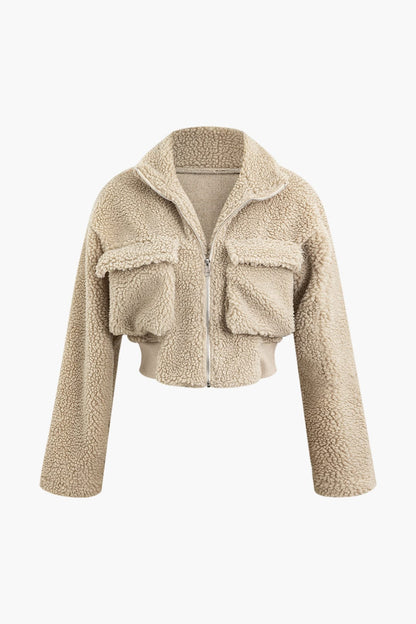 Misha Damen Cargohose Teddy-Cropped-Jacke-Set