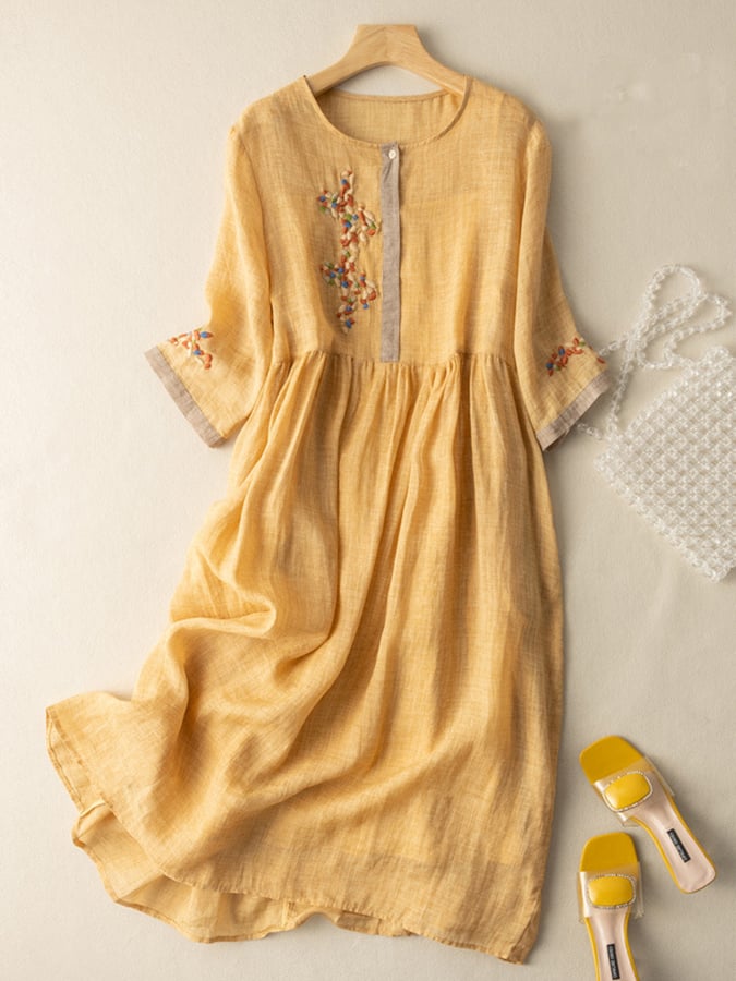 Damen Sommerkleid Ethnisches Besticktes Midi Kleid sollte zu Damen - Norvielle