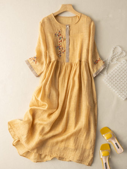 Damen Sommerkleid Ethnisches Besticktes Midi Kleid sollte zu Damen - Norvielle