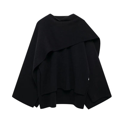 Damen Cape Mantel Eleganter Schal