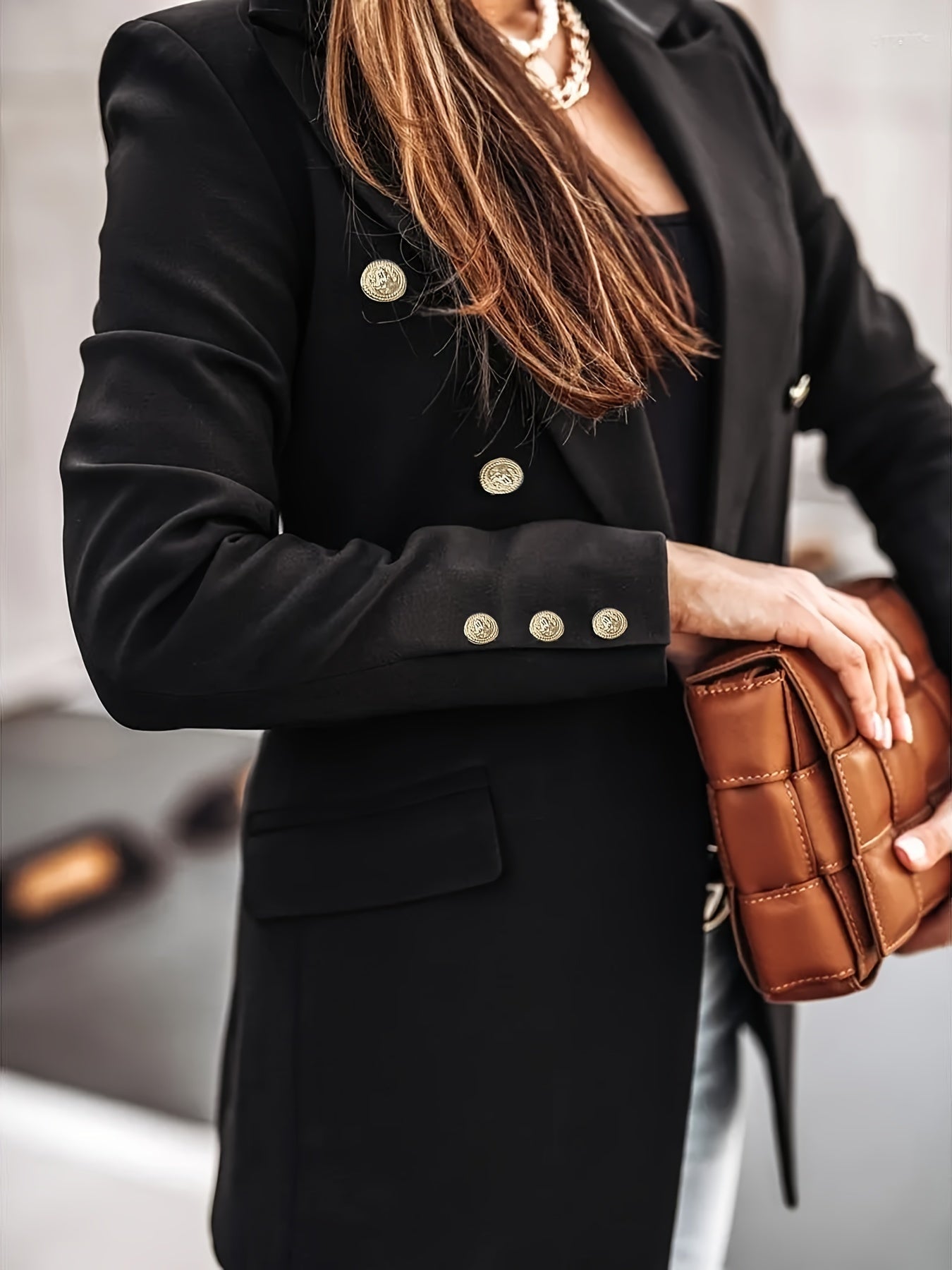 Damen Büroblazer Doppelknopf Modern