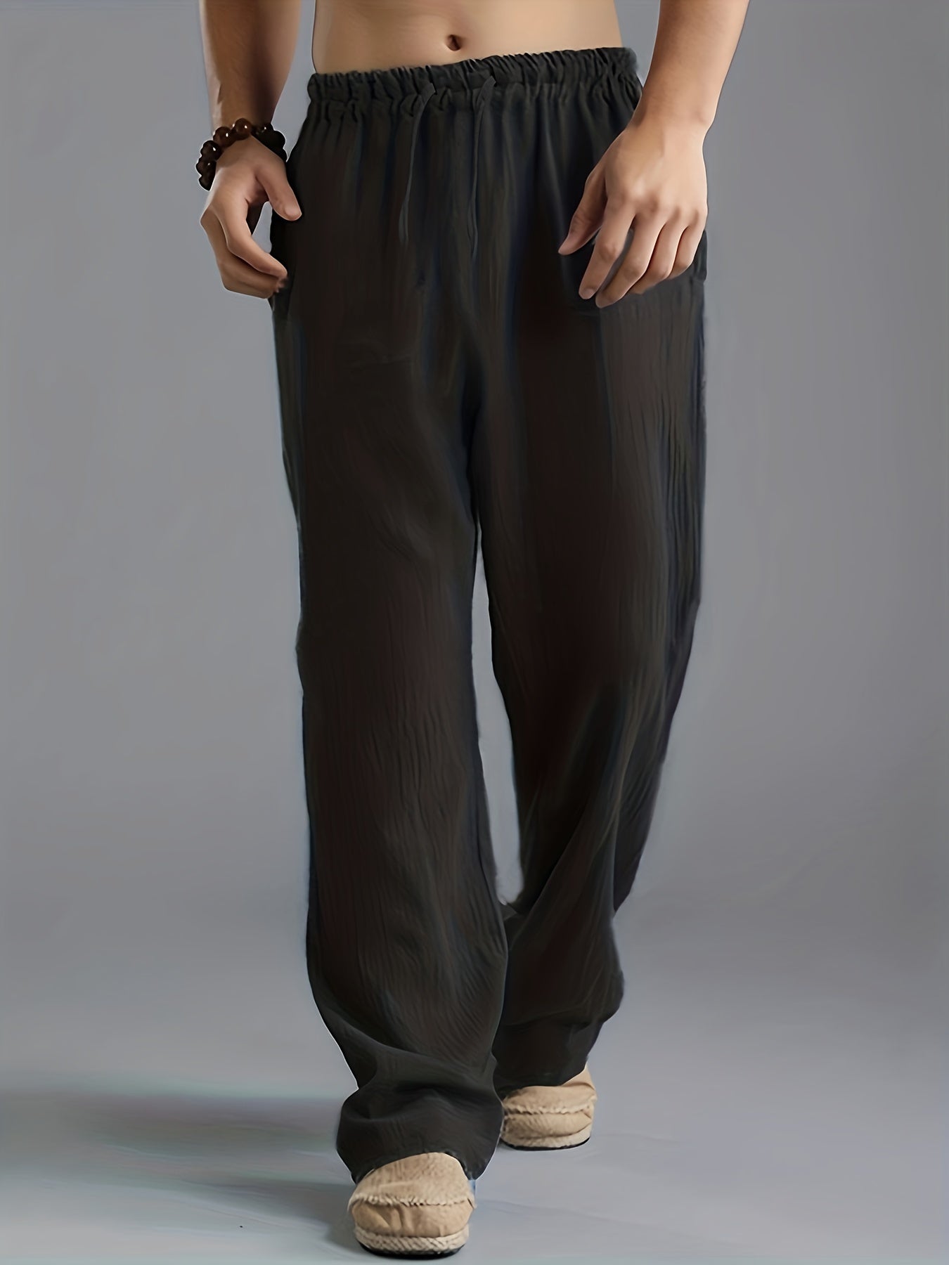 Herren Leinenhose Beige Elegant Sommerhose - Norvielle