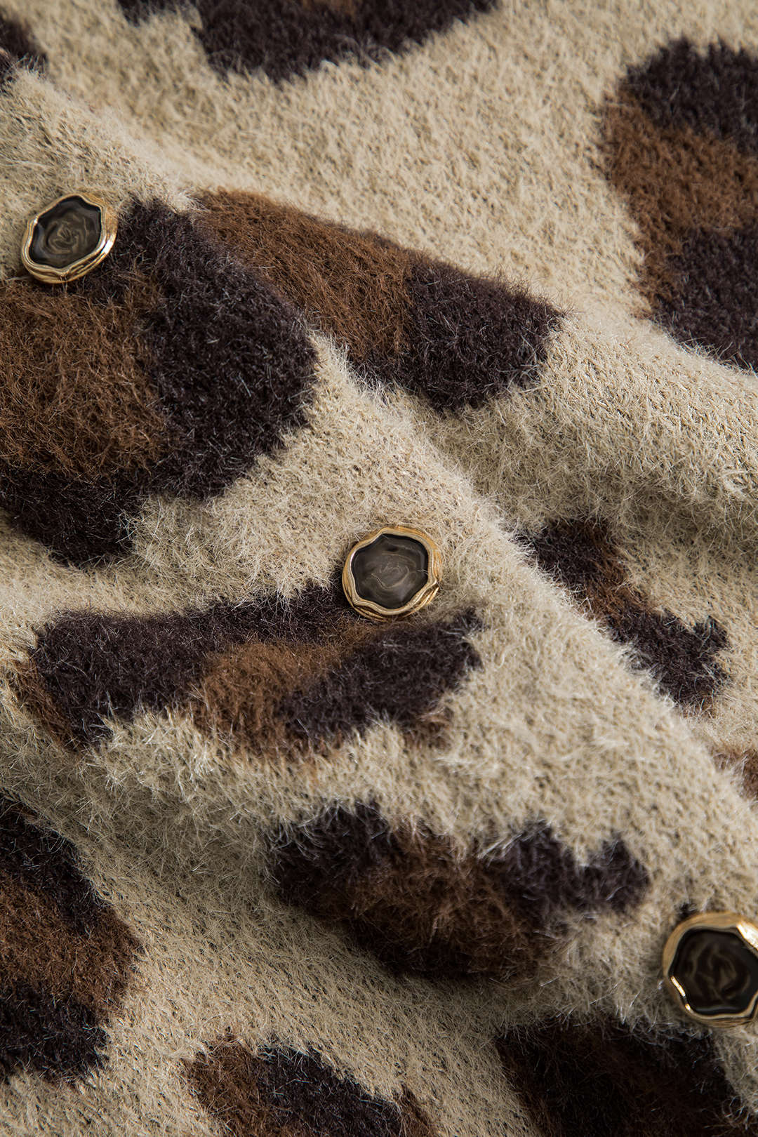 Damen Strickcardigan Leopardenmuster Weich