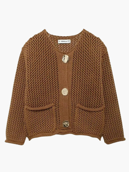 Damen Grobstrick Strickjacke Oversized