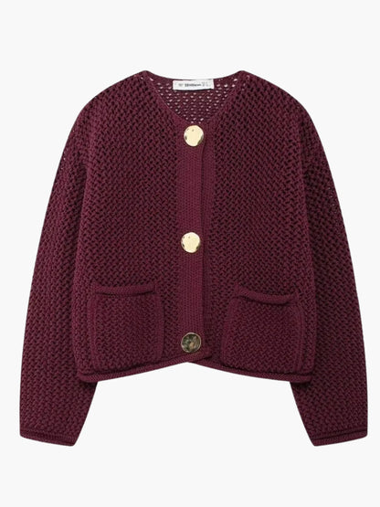 Damen Grobstrick Strickjacke Oversized