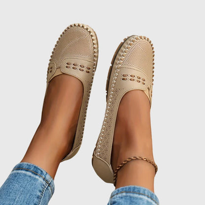 Damen Loafer Lässig Perforiert Bequem