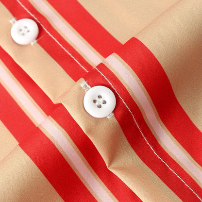 Herren Kurzarmhemd Retro-Druck Gesteift Modern