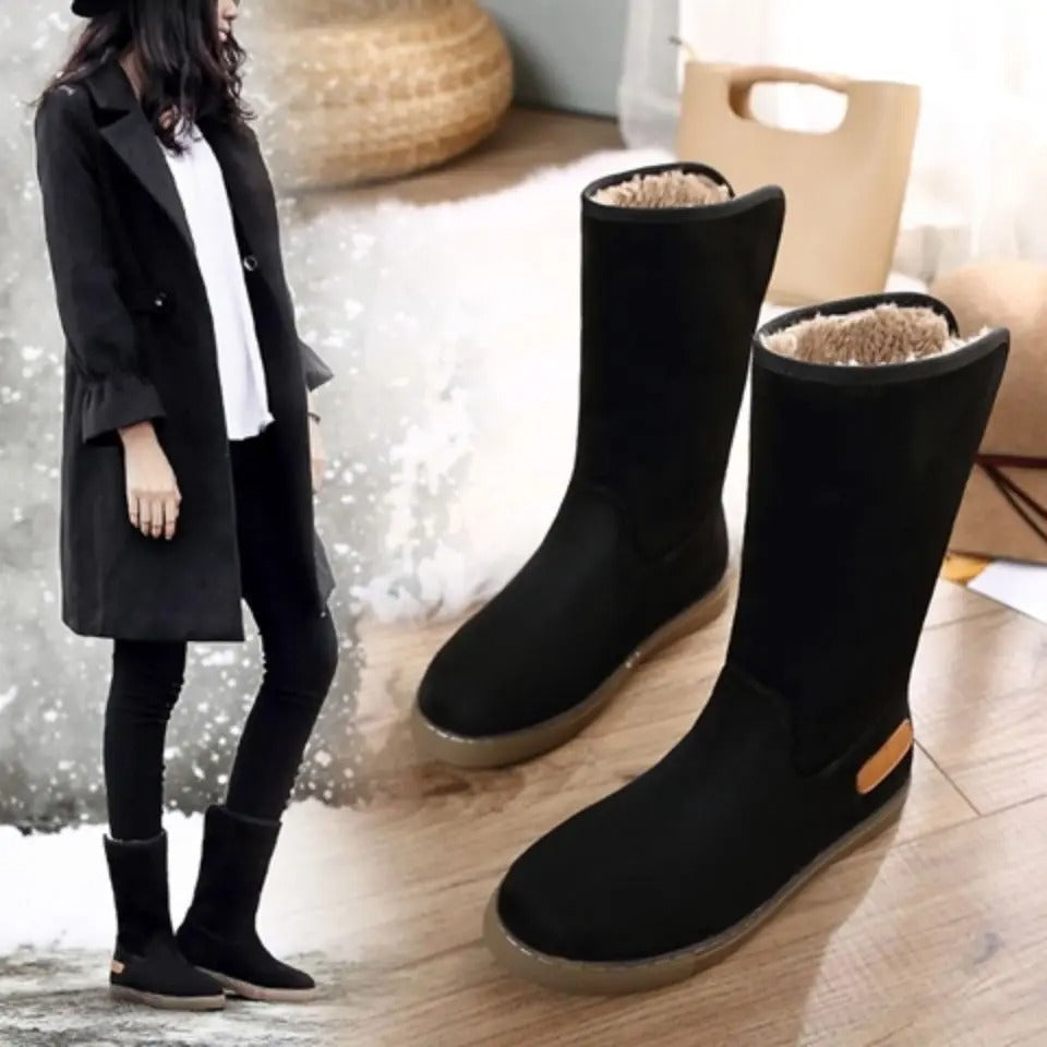 Damen Wasserdichte Schneestiefel Pelzfell Warm