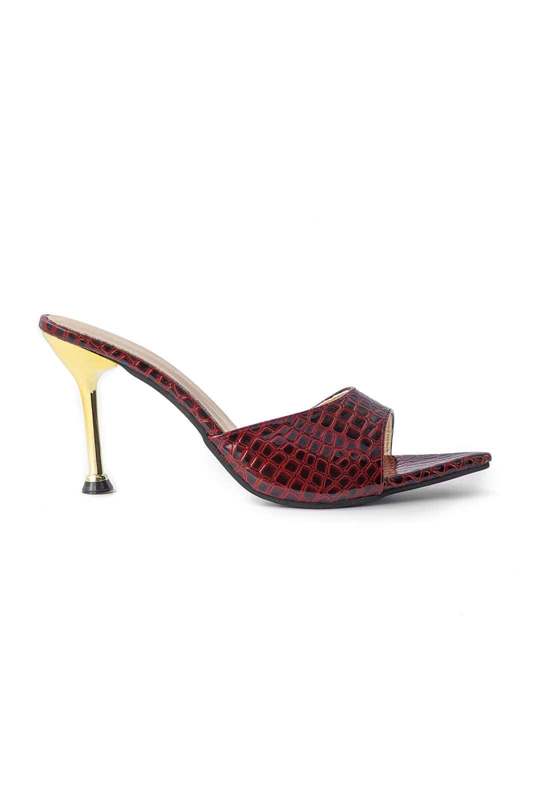 e Damen High Heels Mule aus Leder Elegant