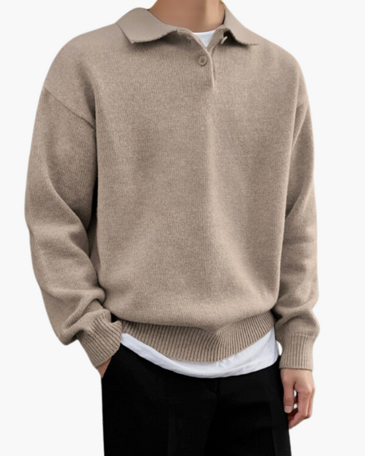 Herren Strickpullover Warm Wolle Polokragen - Norvielle
