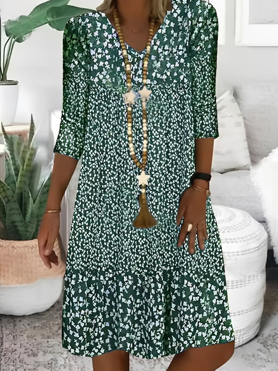 Damen Sommerkleid V-Ausschnitt Lässig