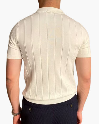 Herren Poloshirt Slim Fit Strickmuster Business