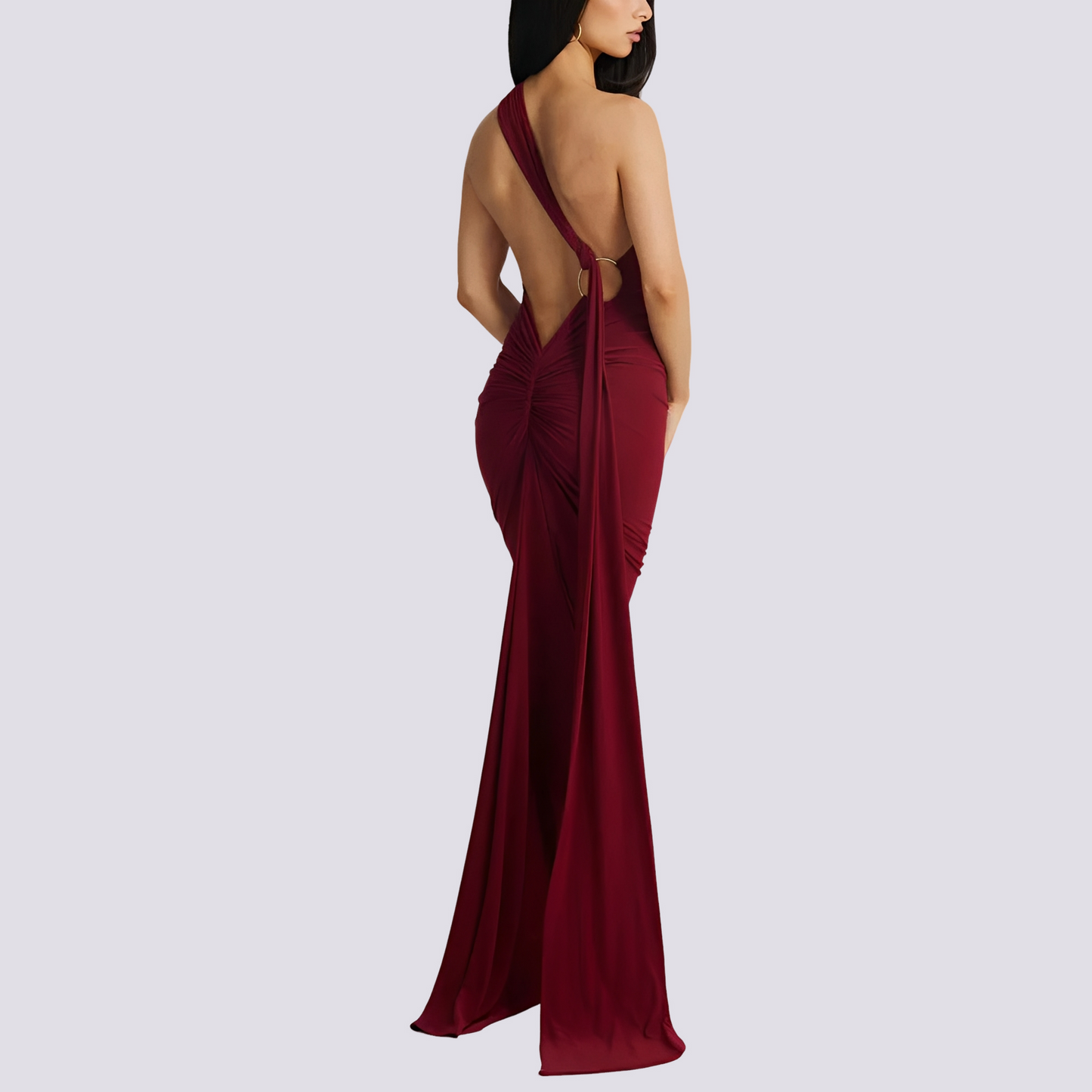 Damen Plisseekleid Rückenfrei Elegant Sommerkleid