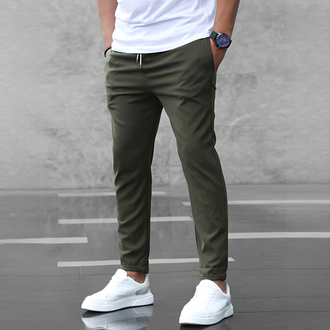 Herren Stretchhose Slim Fit Bequem Schwarz - Norvielle