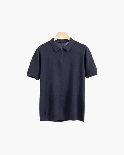 Herren Poloshirt Kurzarm Halbzipp Reißverschluss