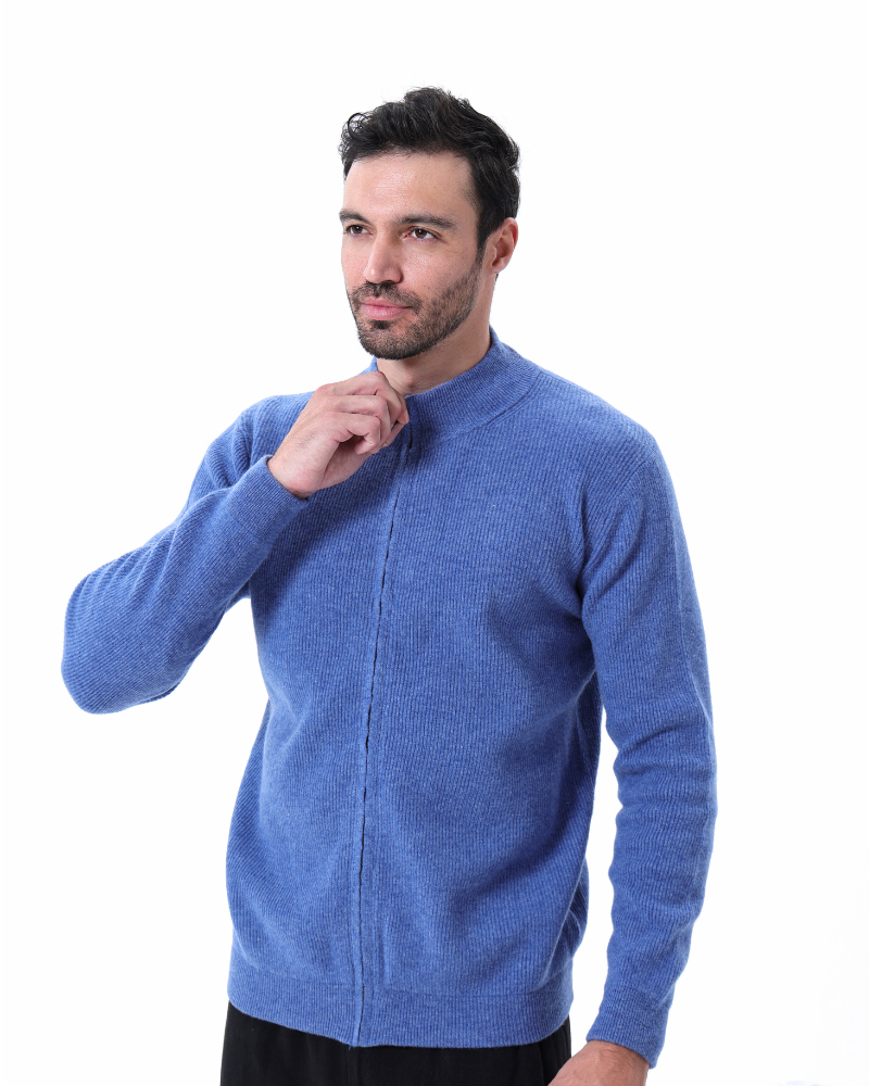 Herren Kaschmir Strickjacke Rippenstrick Modern
