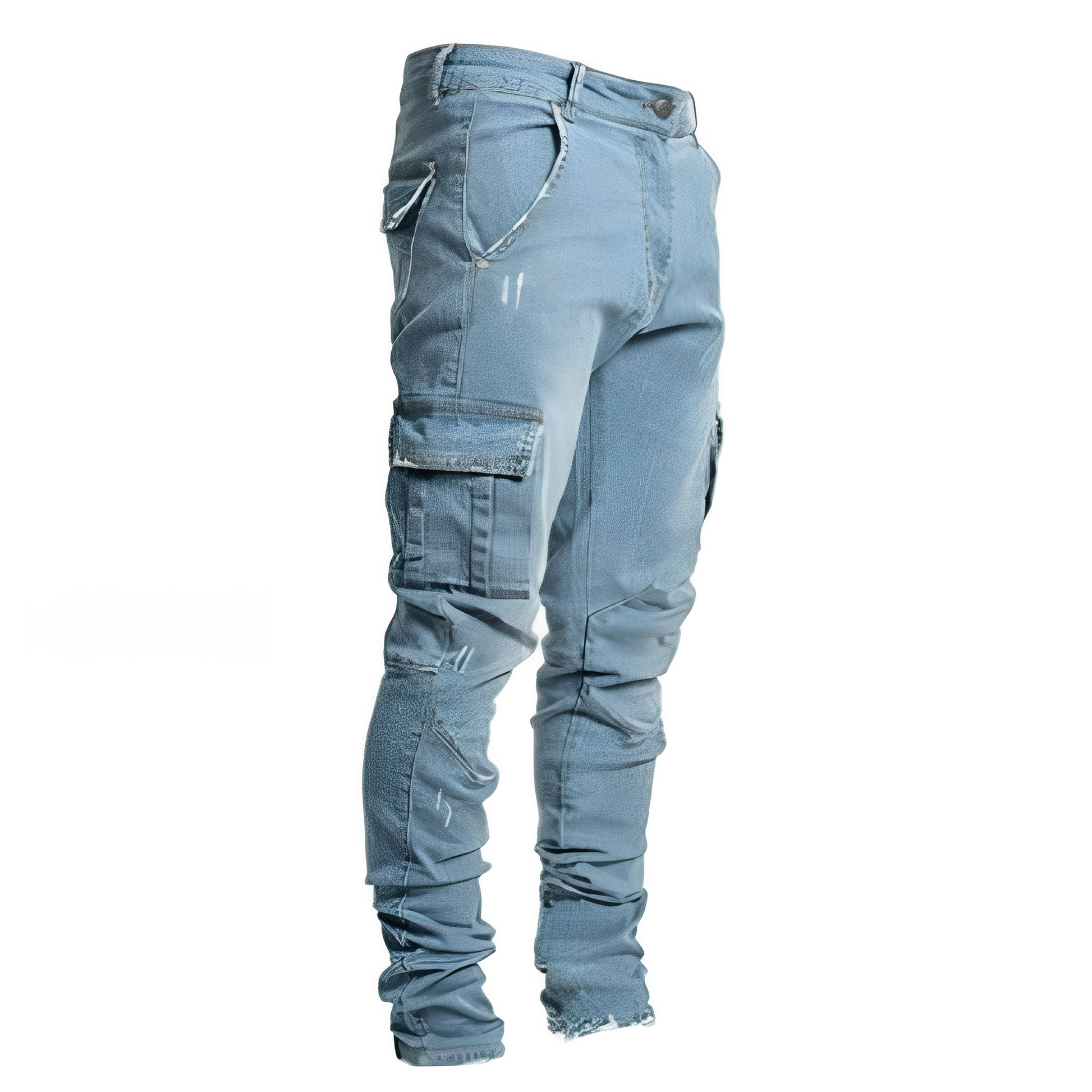 Herren Slim Fit Cargohose Schwarz - Norvielle