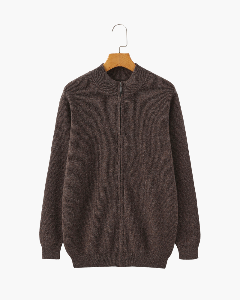 Herren Kaschmir Strickjacke Rippenstrick Modern