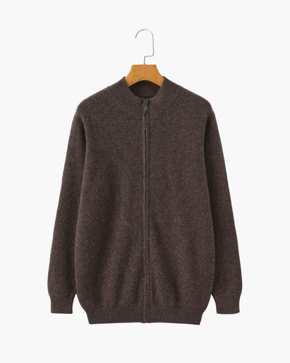 Herren Kaschmir Strickjacke Rippenstrick Modern