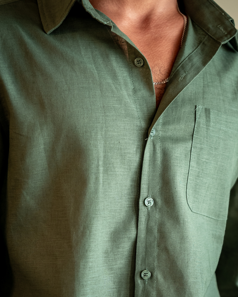 Herren Leinenanzug Langarm Set Sommer