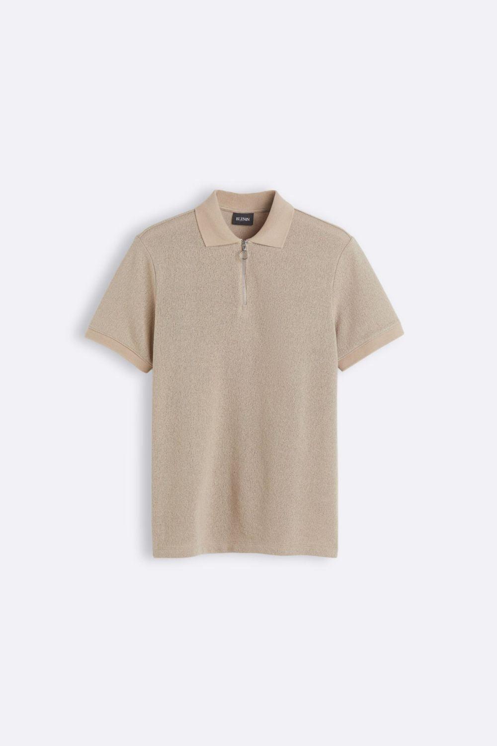 Herren Poloshirt Strick Modern Reißverschluss - Norvielle