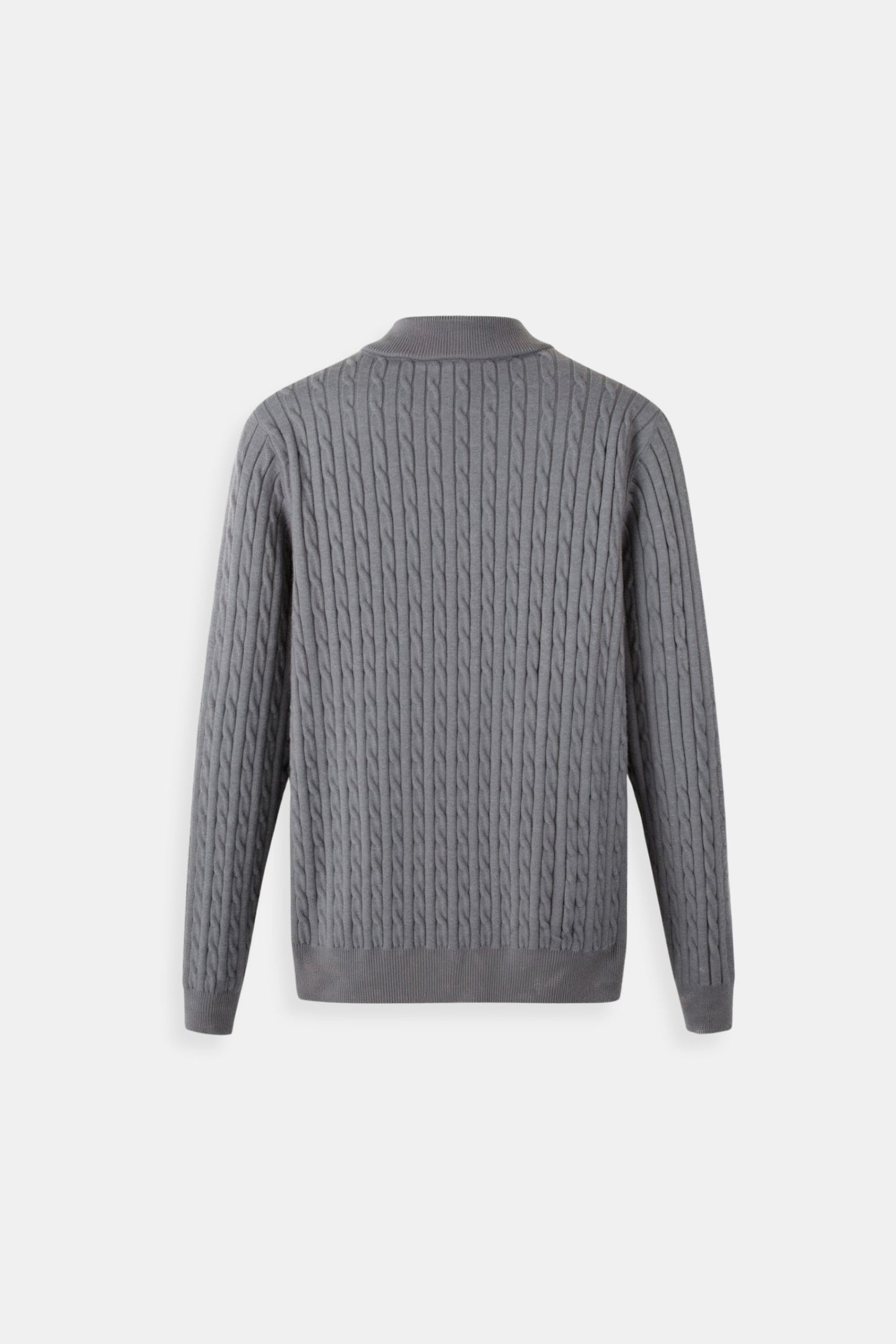 Damen Strickpullover Zopfmuster Reißverschluss