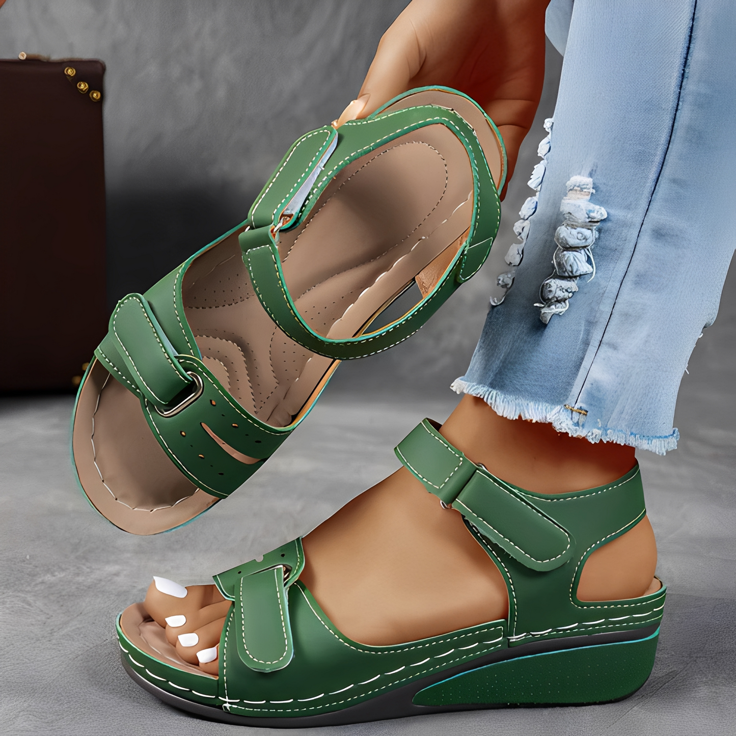 Damen Sandalen Elegant Leder