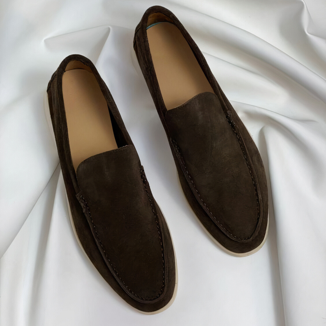 Herren Leder Loafer Schuhe Vintage Braun