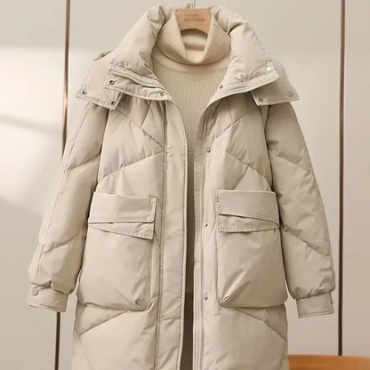 Damen Pufferjacke Leicht Grau Mit Umlegekragen