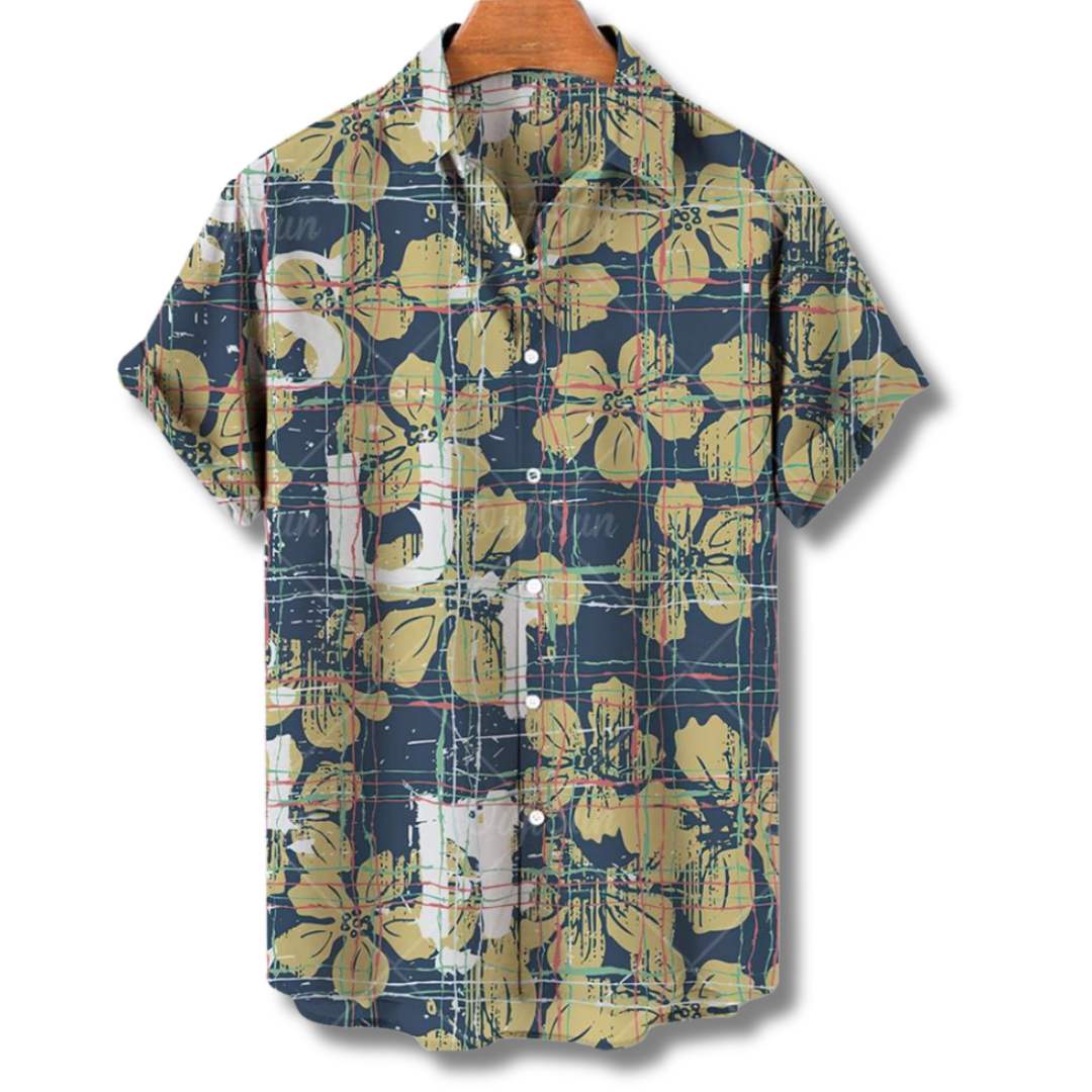 Hawaiihemd Damen Kurzarm Blumenprint Sommer